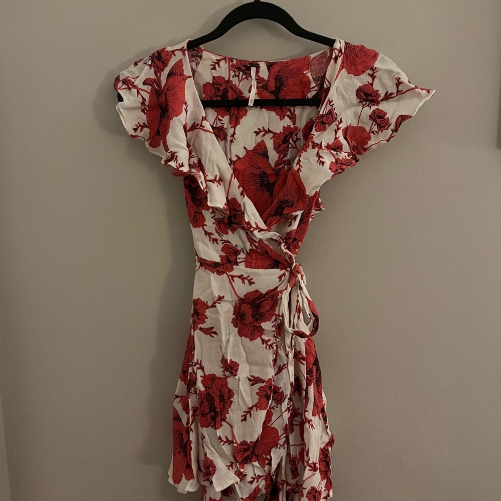 Free People Pink and White Floral Mini Dress